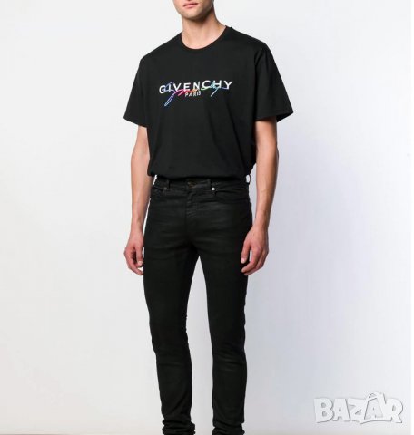 Мъжка тениска Givenchy Paris Embroidery Black XL, снимка 2 - Тениски - 26517550