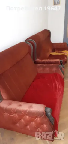 ПОДАРЯВАМ -Ретро дивани и фотьоил за претапициране, снимка 3 - Дивани и мека мебел - 47568965