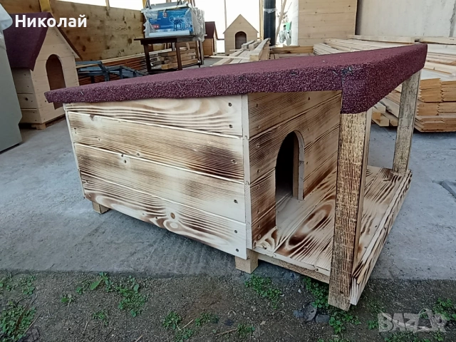 Дървена къща за домашен любимец , колиба за коте куче  къщи за домашни любимци кучета котки, снимка 11 - За кучета - 51302125