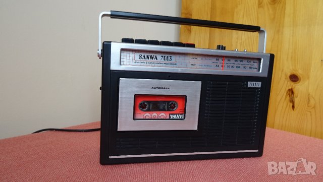 vintage SANWA 7003 Radio Tape-Recorder, снимка 4 - Радиокасетофони, транзистори - 32558462