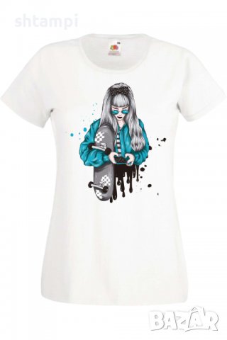 Дамска Тениска Scate woman,Изненада,Повод,Подарък,Празник, снимка 10 - Тениски - 37639469