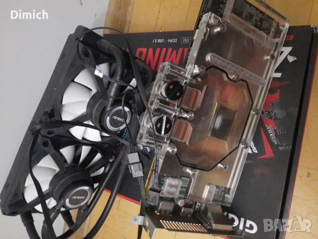 Видеокарта Gtx 1070 с воден блок и охлаждане 