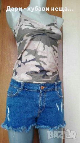 Дънкови панталонки с накъсан ефект🍀❤S/M,M❤🍀арт.494, снимка 3 - Къси панталони и бермуди - 36659573