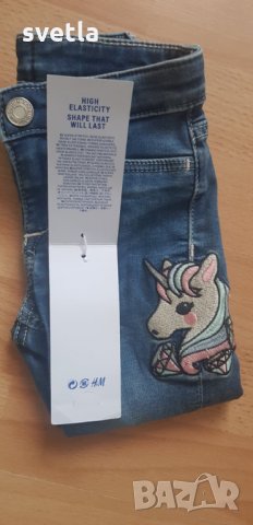 Нови дънки с еднорог НМ , снимка 3 - Панталони и долнища за бебе - 33176882