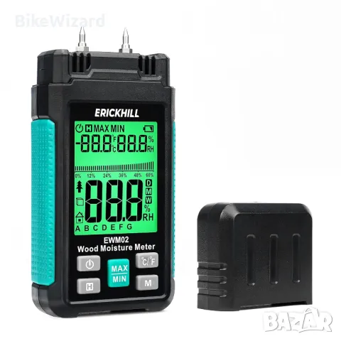 Влагомер ERICKHILL със 7 режима за стени, дърво, гипсокартон, дърва за огрев НОВ