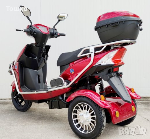 Електрическа триколка двуместна EcoWay М9 с ролбар бордо цвят, снимка 8 - Мотоциклети и мототехника - 44077922