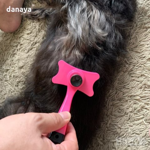 2233 Малка груминг четка за домашни любимци с бутон за лесно почистване, снимка 8 - За кучета - 33662135