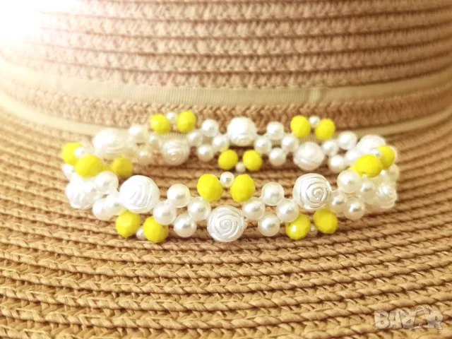 🏷️ Гривна / цвят: перлено бял и жълт