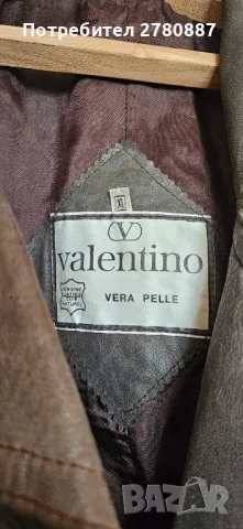 Валентино Valentino дамско ретро кожено яке сако с колан , снимка 2 - Якета - 50107332