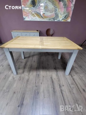 Дървена трапезна разтегателна маса 100 % дъб за 6 - 8 човека, снимка 2 - Маси - 43286518