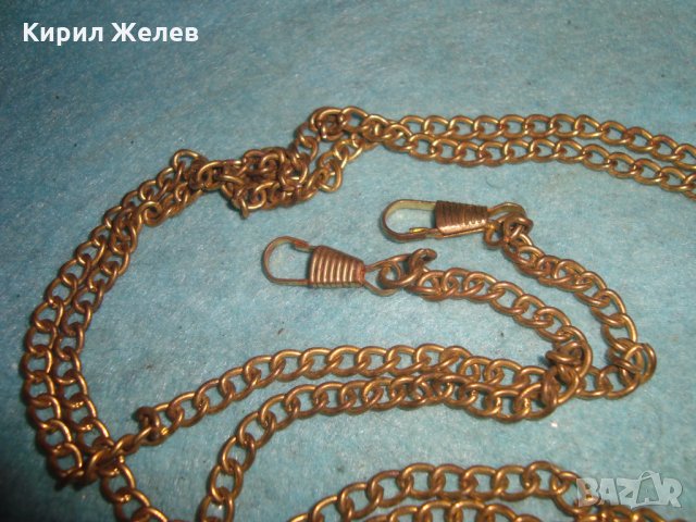 ПОЗЛАТЕНО СИНДЖИРЧЕ за ДАМСКА ЧАНТИЧКА или КЮСТЕК за ДЖОБЕН ЧАСОВНИК РЕТРО ВИНТИДЖ ПЛЕТКА 20654, снимка 4 - Колиета, медальони, синджири - 35353028