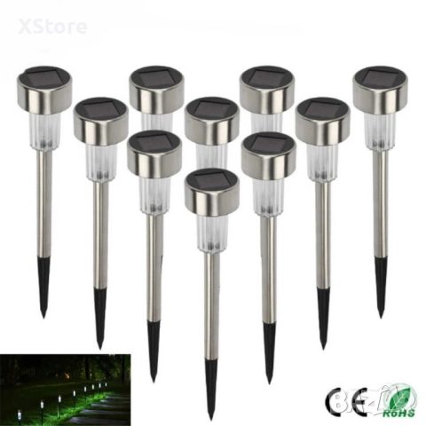 Комплект от 6 броя соларни градински LED лампи за оформяне на алеи и зони, снимка 10 - Външни лампи - 51957066