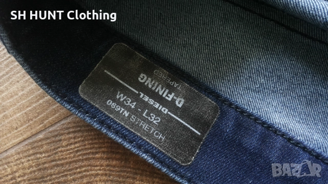 DIESEL D-FINING Tapered Stretch Jeans Размер W34 L32 мъжки еластични дънки 54-66, снимка 13 - Дънки - 52226739