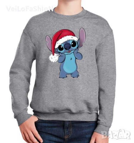 Нова детска ватирана коледна блузка със Стич (Stitch), снимка 2 - Детски Блузи и туники - 52463220