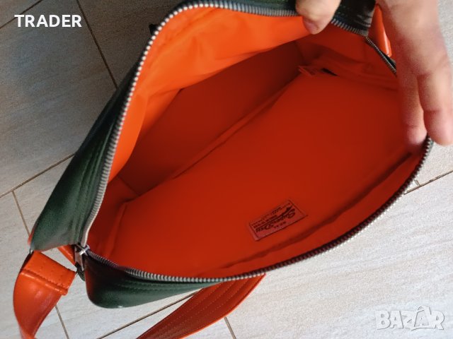 Оранжева зелена чанта с дълга дръжка и акцент от Superdry super dry JPN, снимка 11 - Чанти - 40815832