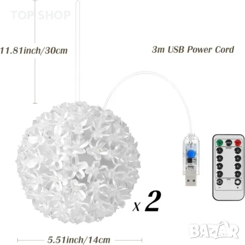 Lewondr Коледни светлини за прозорци, захранвани с USB, 2 броя, снимка 8 - Декорация за дома - 49640933