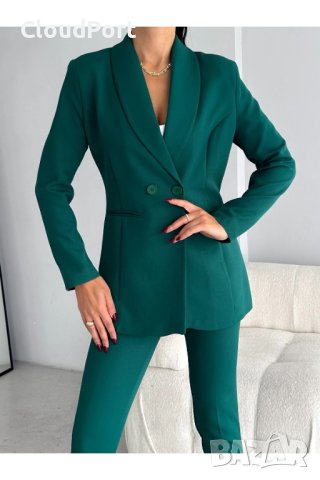 Дамски костюм с панталон и сако, Vitalite, Зелен 36-38-40-42-44-46, снимка 4 - Костюми - 43506500