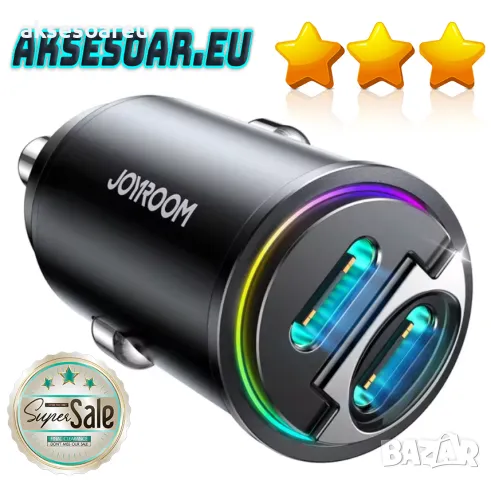 Супер бързо PD зарядно за зареждане на телефон в запалката на кола изцяло метално Dual USB с голяма , снимка 13 - Зарядни за кола - 47376220