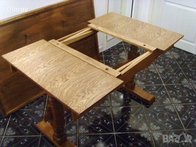 Маса с 4 стола, масив. Внос., снимка 9 - Маси - 37766221