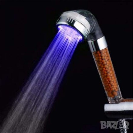 Топ избор! Турмалинов алкализиращ и йонизиращ душ светещ в 3 цвята, снимка 5 - Душ кабини и вани - 27477084