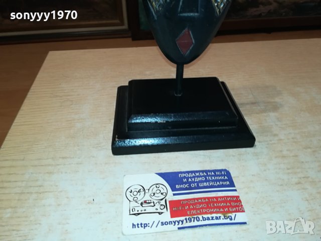 ДЪРВЕНА МАСКА НА СТОЙКА ОТ ФРАНЦИЯ 0312231002, снимка 6 - Антикварни и старинни предмети - 43249915