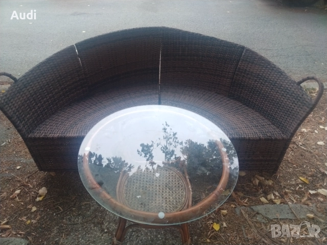 Комплект градински мебели от изкуствен  ратан - Маса и канапе Размери на канапето Широчина 185см Вис, снимка 9 - Градински мебели, декорация  - 51841133