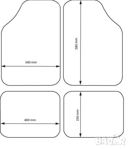 универсални текстилни стелки за автомобил 4 броя комплект , снимка 2 - Аксесоари и консумативи - 43292352