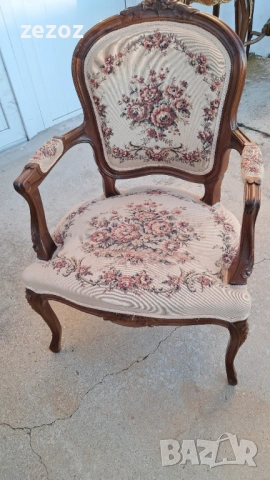 Комплект за хол барок махагон, снимка 8 - Дивани и мека мебел - 52536607