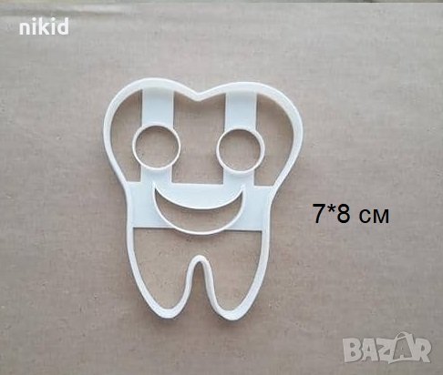 Зъб Зъбче с усмивка пластмасов резец форма фондан тесто бисквитки, снимка 1 - Форми - 27264188