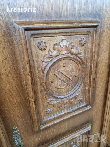 Масивен Шкаф с Дърворезба- внос от Германия! , снимка 7 - Шкафове - 50188257