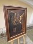 Страхотна антикварна авторска картина масло върху платно , снимка 6