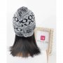 Тюрбан за коса в етно стил черно и бяло, снимка 3