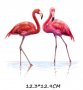 Двойка Фламинго във вода  щампа термо апликация картинка за дреха блуза