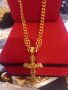 Ланец с кръст от медицинска стомана с 18к златно покритие , снимка 1 - Колиета, медальони, синджири - 43838896