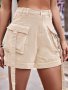 Ежедневни дамски къси дънкови панталони с джоб с еластична талия, 5цвята, снимка 12
