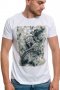 Нова мъжка бяла тениска с дигитален печат Рагнар Лодброк, сериала Викинги