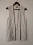 Нов дълъг елек сиво кремав черно райе S размер, снимка 1