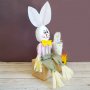 2069 Великденска украса Седнал заек с кошничка, снимка 5