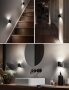 LOHAS-LED димируема ретро стенна нощна лампа,  студено бяло 6000K, черна, снимка 7