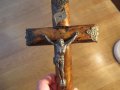 Стар кръст разпятие Христово, Исус Христос 31 х 16 см с красиви мотиви от метал, снимка 4
