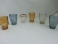 Стъклени чаши чашки цветно стъкло, снимка 1 - Антикварни и старинни предмети - 32227826