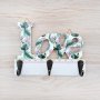 3208 Малка дървена декоративна закачалка Love с 3 куки, снимка 2