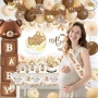 Нова Украса Теди мечe baby shower декорация комплект банер фон балони кутии, снимка 3