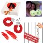 4366 Kомплект “Арестувана за кражба на моето сърце!” с белезници, зарчета и перца, снимка 2