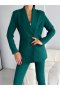 Дамски костюм с панталон и сако, Vitalite, Зелен 36-38-40-42-44-46, снимка 4