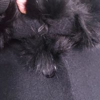 Винтидж палто от естествени материали / яка от черна лисица и вълна , снимка 12 - Палта, манта - 43800343