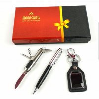 подаръчен комплект химикалка ключодържател сгъвемо ножче , снимка 2 - Подаръци за мъже - 27252731