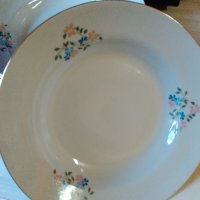  Големи чинии цветя,златен кант, снимка 4 - Чинии - 27018109