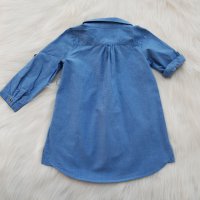 Детска дънкова рокля H&M 9-12 месеца, снимка 3 - Бебешки рокли - 37840862