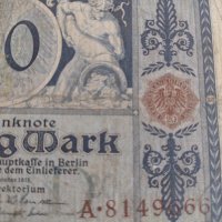 Райх банкнота 20 марки 1915г. Германия рядка за колекционери 28277, снимка 3 - Нумизматика и бонистика - 37142086
